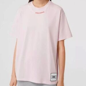Burberry Unicorns Logo Oversized Pink T-Shirt Size Small